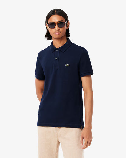 Lacoste Polo Uomo Slim Fit Piqué Manica Corta Blu Navy