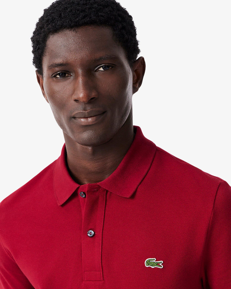 Lacoste Polo Uomo Slim Fit Piqué Manica Corta Bordeaux