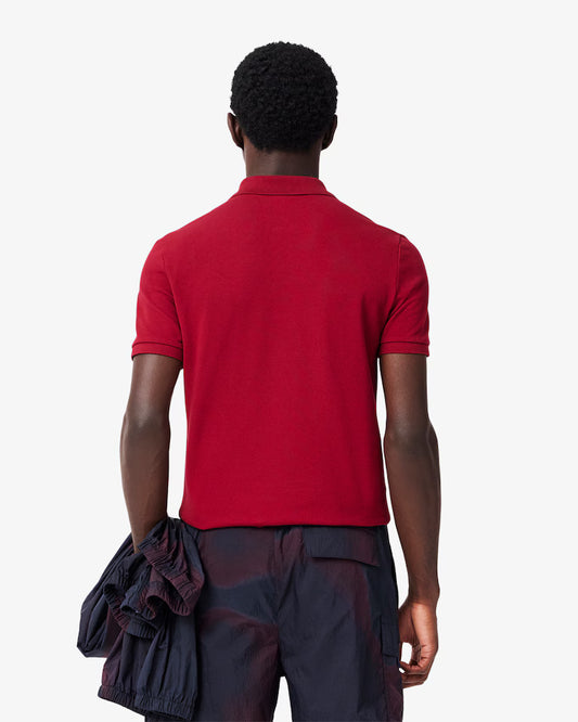 Lacoste · Polo uomo manica corta slim piqué bordeaux