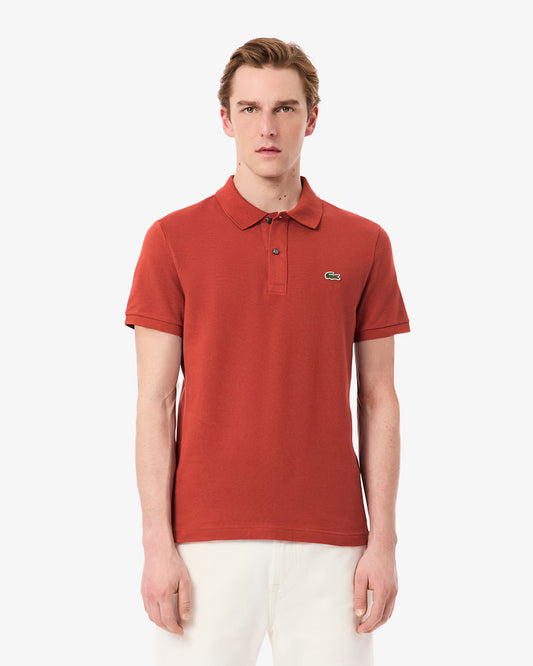 Lacoste · Polo uomo manica corta slim piqué marrone