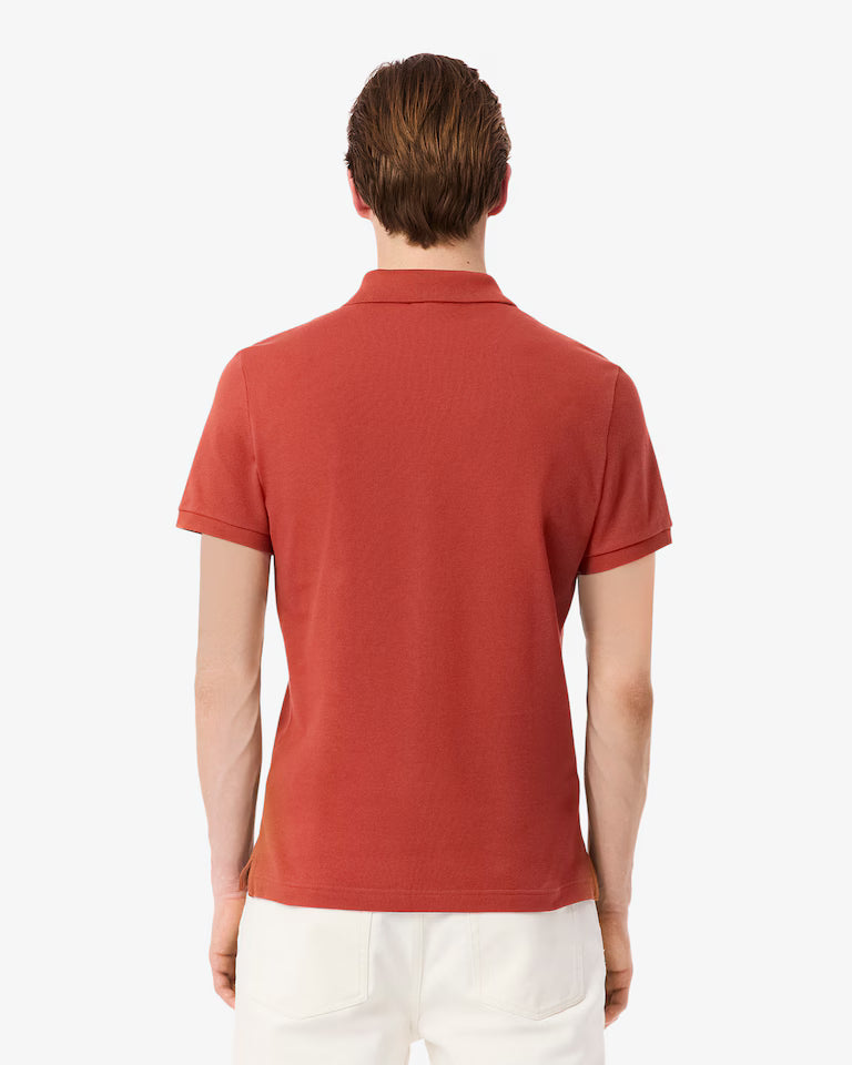 Lacoste Polo Uomo Slim Fit Piqué Manica Corta Marrone