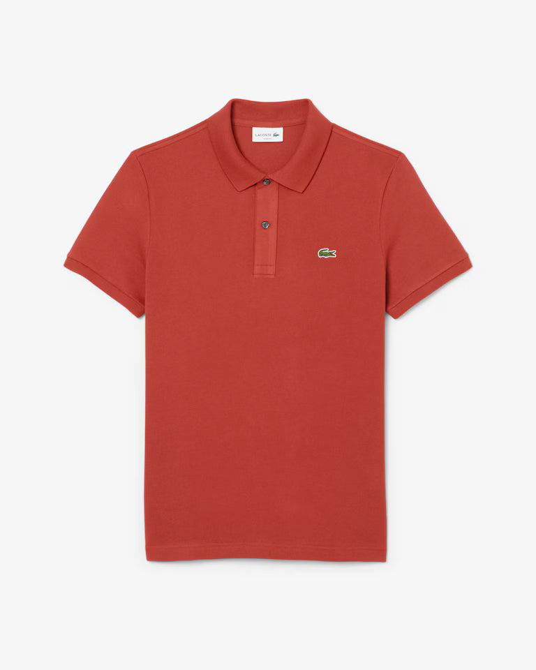 Lacoste Polo Uomo Slim Fit Piqué Manica Corta Marrone