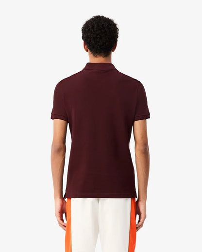 Lacoste Polo Uomo Slim Fit Piqué Manica Corta Bordeaux