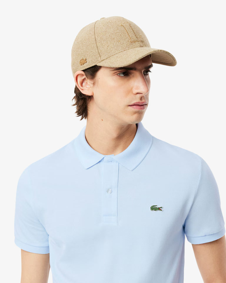 Lacoste Polo Uomo Slim Fit Piqué Manica Corta Azzurro