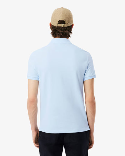 Lacoste Polo Uomo Slim Fit Piqué Manica Corta Azzurro