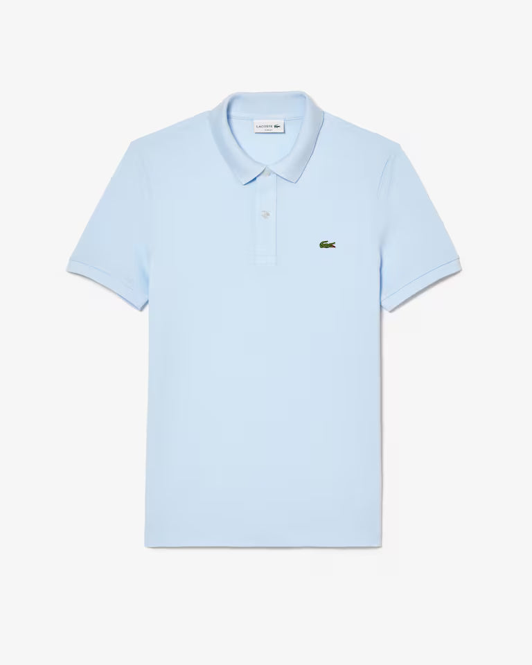 Lacoste Polo Uomo Slim Fit Piqué Manica Corta Azzurro