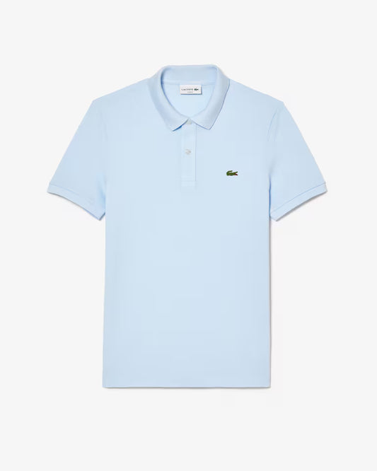 Lacoste Polo Uomo Slim Fit Piqué Manica Corta Azzurro