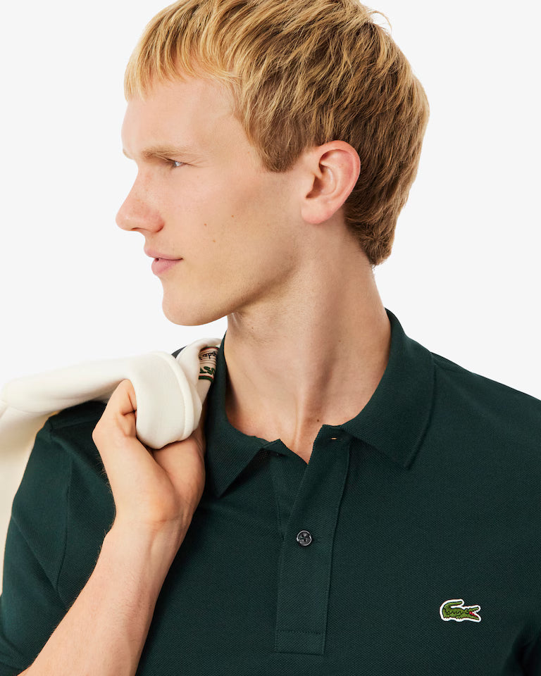 Lacoste Polo Uomo Slim Fit Piqué Manica Corta Verde