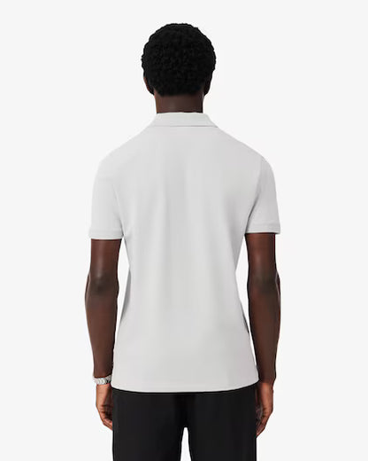 Lacoste · Polo uomo slim piqué logo jacquard grigio
