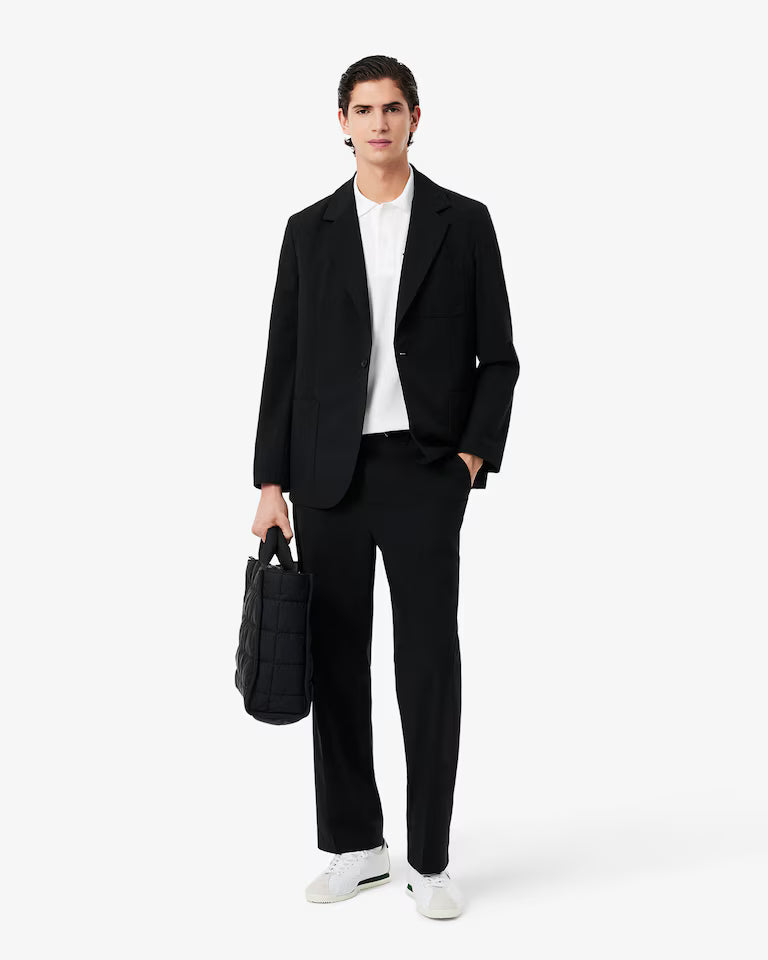 LACOSTE Polo Uomo Classic Fit con Tasca e Bordi a Contrasto Bianco