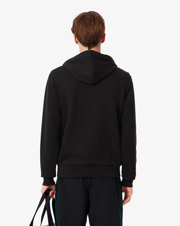 Lacoste · Felpa uomo hoodie zip color block nera