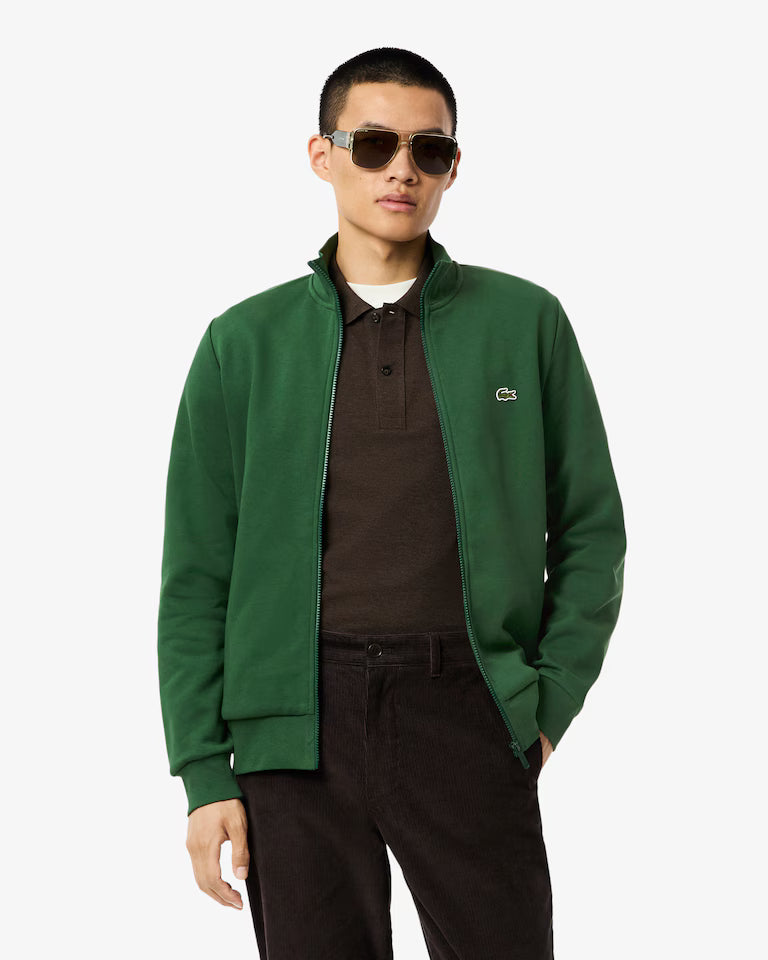 LACOSTE Felpa Uomo a collo alto con zip in cotone organico spazzolato