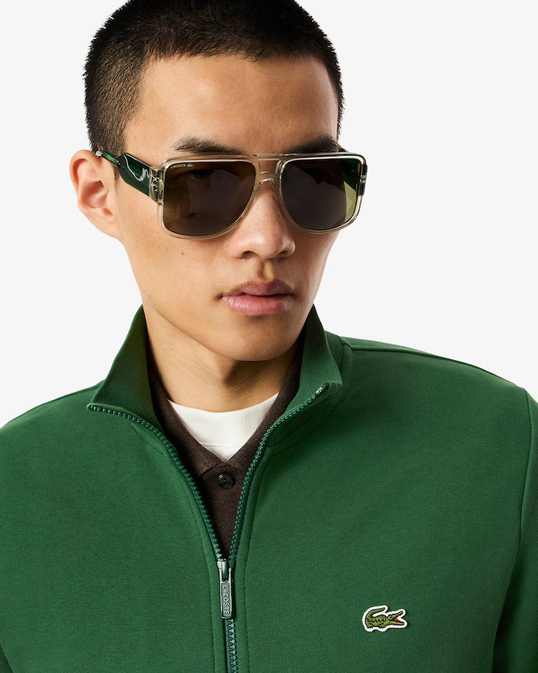 LACOSTE Felpa Uomo a collo alto con zip in cotone organico spazzolato