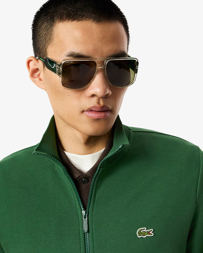 LACOSTE Felpa Uomo a collo alto con zip in cotone organico spazzolato