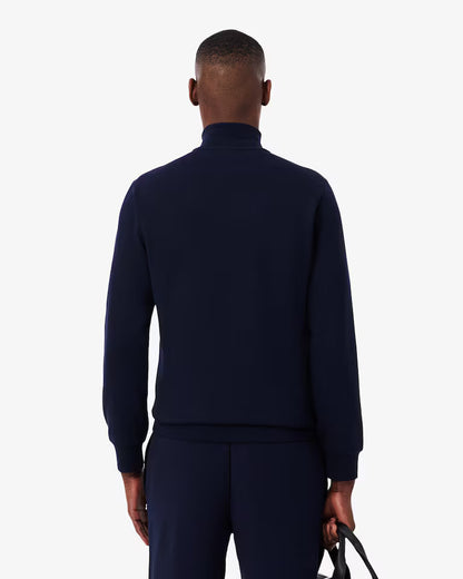 LACOSTE Felpa Uomo a collo alto con zip in cotone organico spazzolato