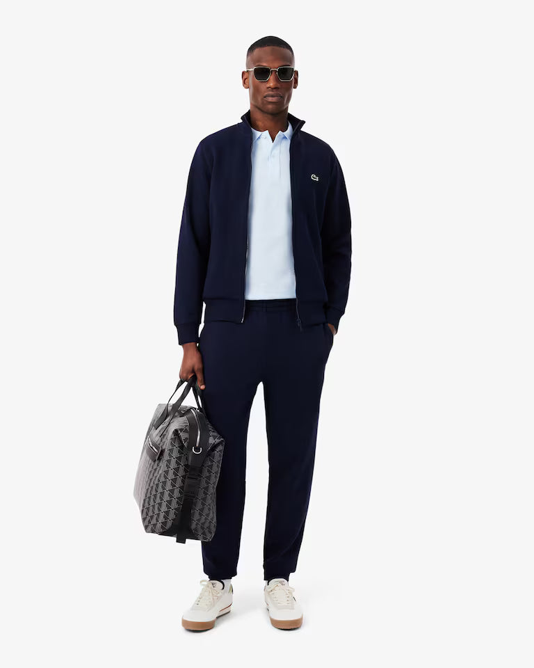 LACOSTE Felpa Uomo a collo alto con zip in cotone organico spazzolato