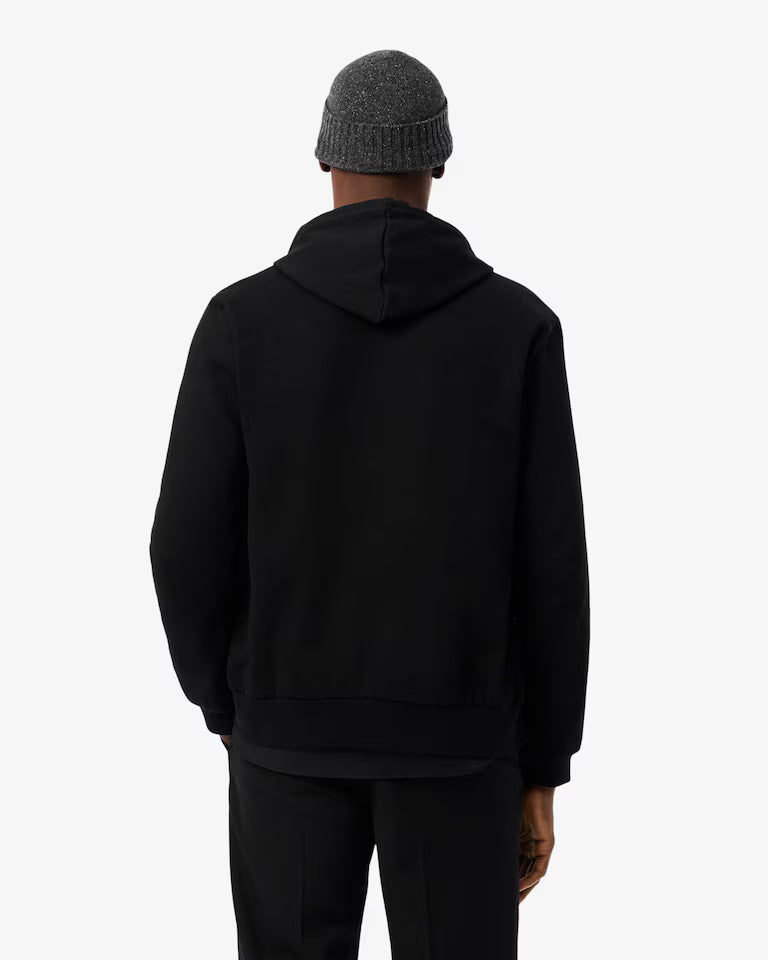 LACOSTE Felpa Uomo con cappuccio e zip in pile di cotone felpato
