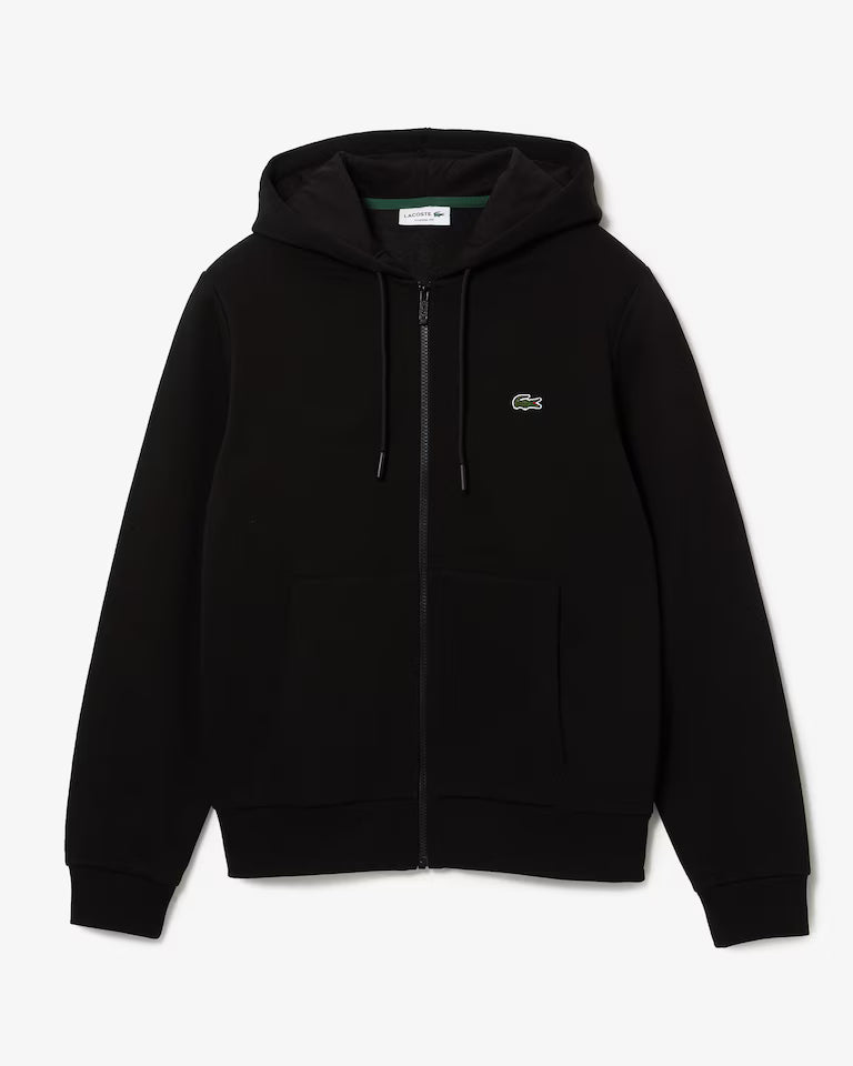LACOSTE Felpa Uomo con cappuccio e zip in pile di cotone felpato