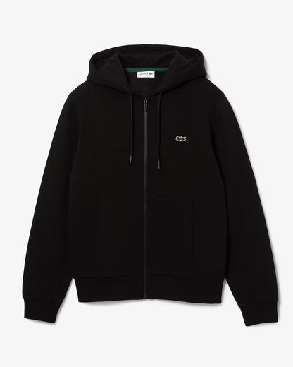 LACOSTE Felpa Uomo con cappuccio e zip in pile di cotone felpato