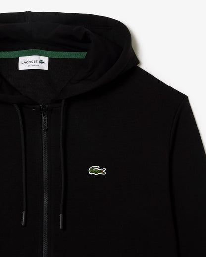 LACOSTE Felpa Uomo con cappuccio e zip in pile di cotone felpato