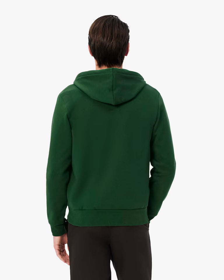 LACOSTE Felpa Uomo con cappuccio e zip in pile di cotone felpato