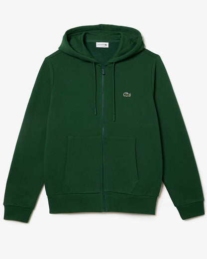 LACOSTE Felpa Uomo con cappuccio e zip in pile di cotone felpato