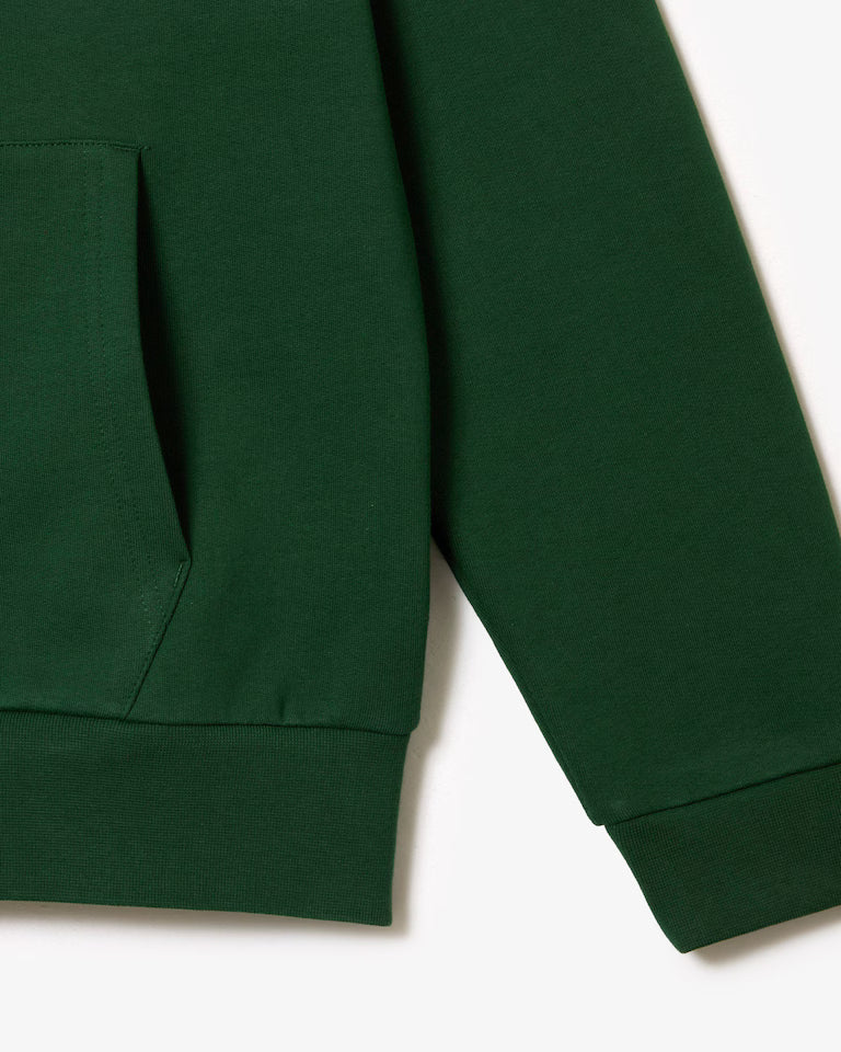 LACOSTE Felpa Uomo con cappuccio e zip in pile di cotone felpato