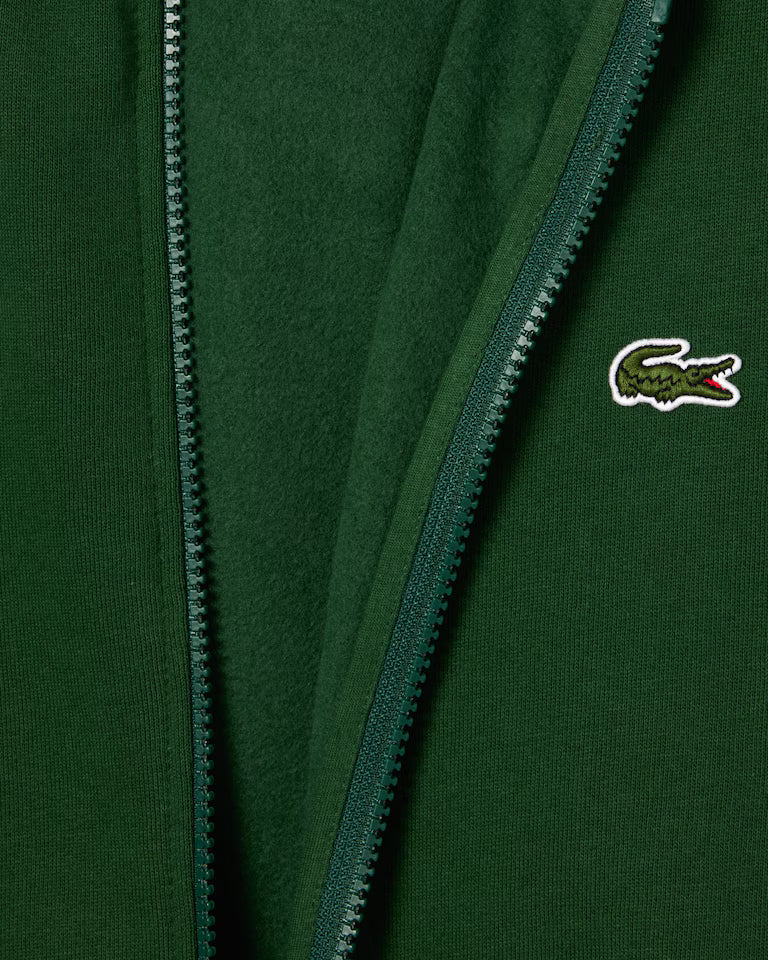 LACOSTE Felpa Uomo con cappuccio e zip in pile di cotone felpato