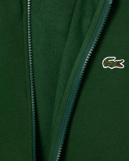 LACOSTE Felpa Uomo con cappuccio e zip in pile di cotone felpato