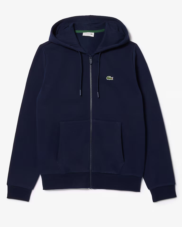 LACOSTE Felpa Uomo con cappuccio e zip in pile di cotone felpato
