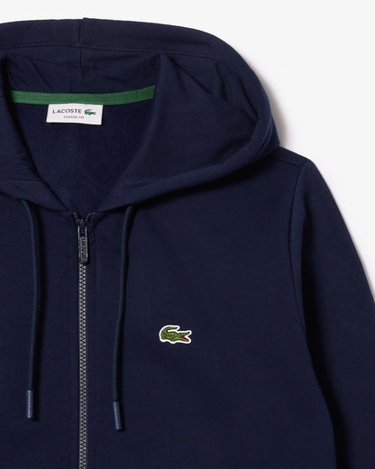 LACOSTE Felpa Uomo con cappuccio e zip in pile di cotone felpato