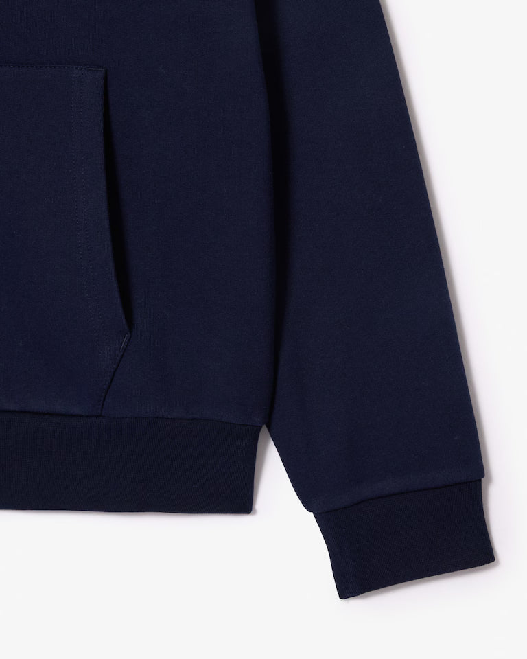 LACOSTE Felpa Uomo con cappuccio e zip in pile di cotone felpato
