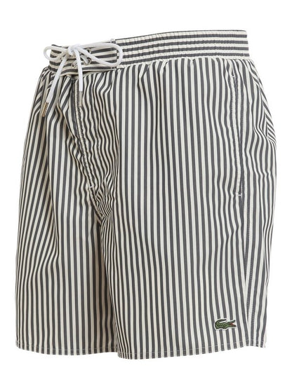 LACOSTE Costume Uomo in Poliestere Riciclato a Righe Verticali Sottili