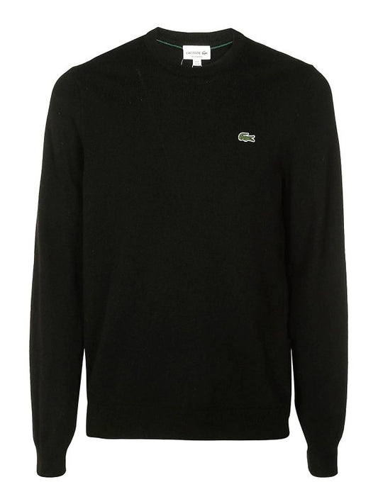 LACOSTE Maglione Uomo girocollo in Lana e Poliamide Nero