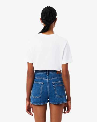 Lacoste T-Shirt Donna Manica Corta in Cotone Pima Bianca