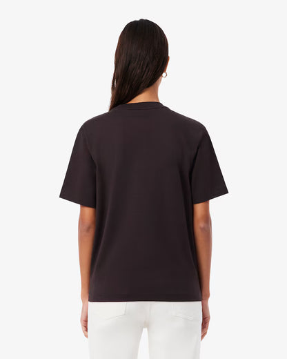 Lacoste T-Shirt Donna Manica Corta in Cotone Pima Marrone