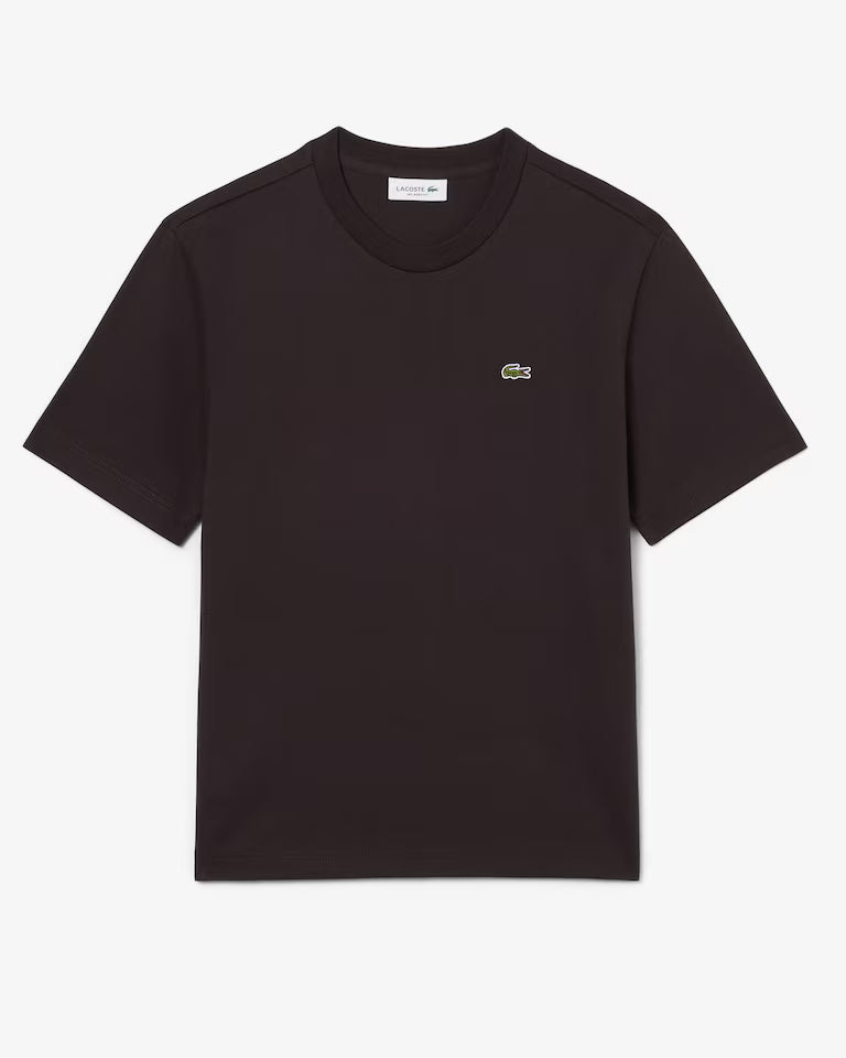 Lacoste T-Shirt Donna Manica Corta in Cotone Pima Marrone