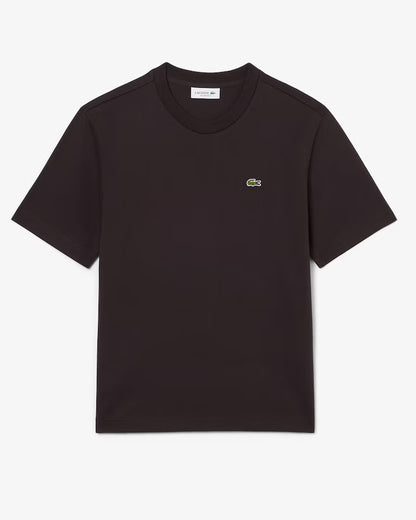 Lacoste T-Shirt Donna Manica Corta in Cotone Pima Marrone