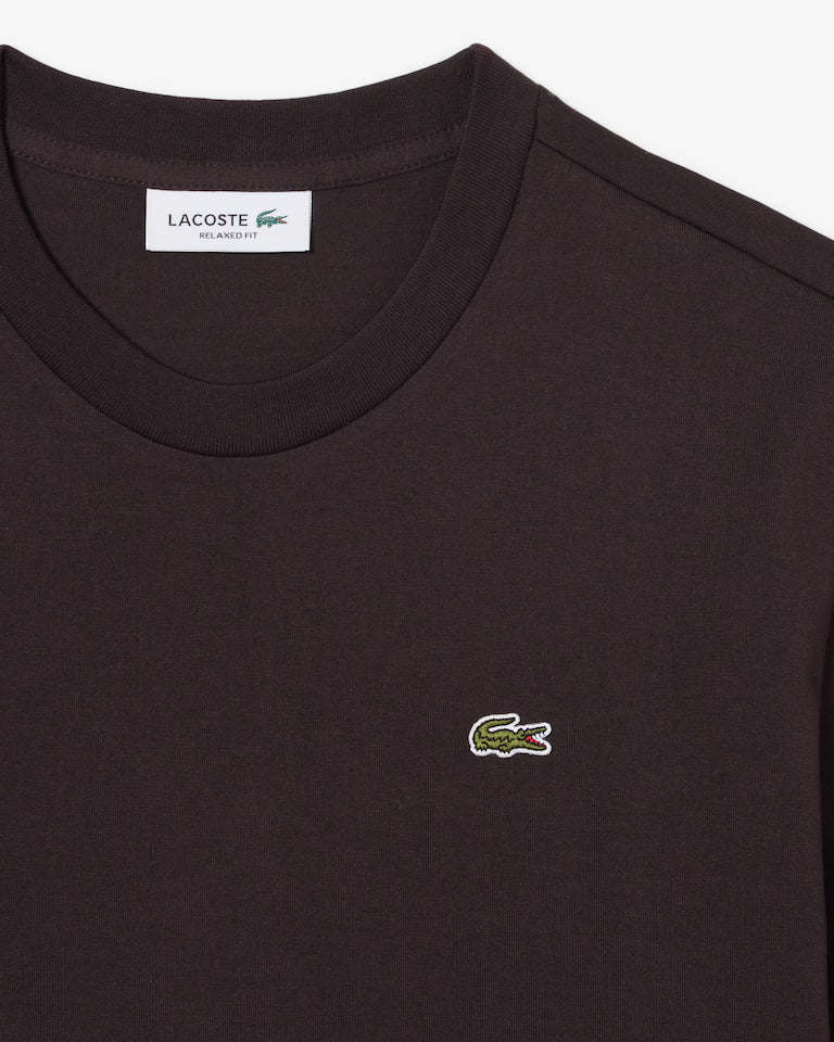 Lacoste T-Shirt Donna Manica Corta in Cotone Pima Marrone