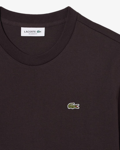 Lacoste T-Shirt Donna Manica Corta in Cotone Pima Marrone