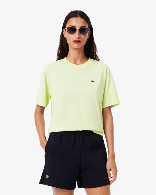 Lacoste T-Shirt Donna Manica Corta in Cotone Pima Verde