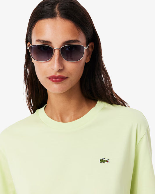 Lacoste T-Shirt Donna Manica Corta in Cotone Pima Verde