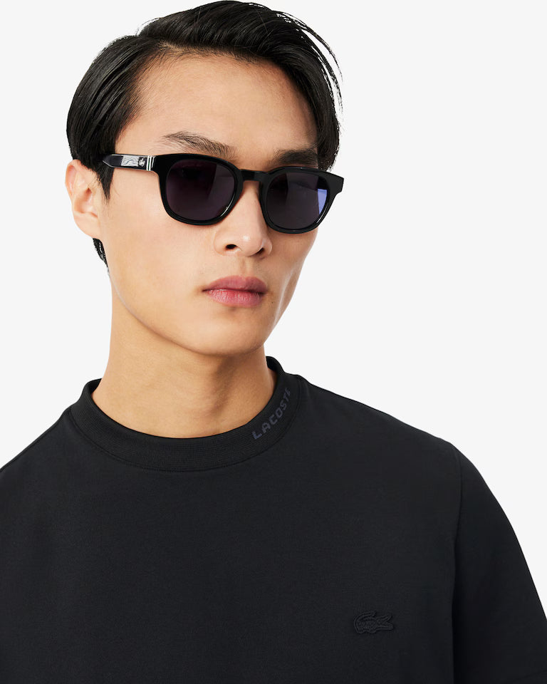 Lacoste · T-shirt uomo piqué jacquard Commuter nero