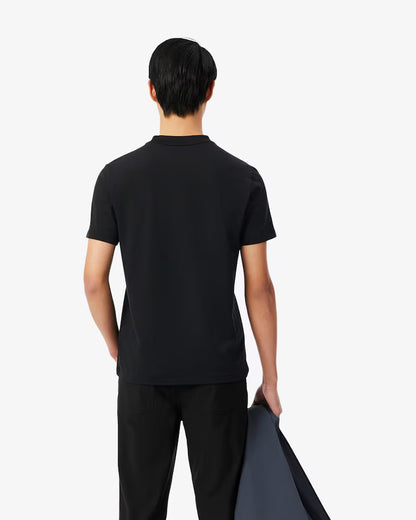 Lacoste · T-shirt uomo piqué jacquard Commuter nero