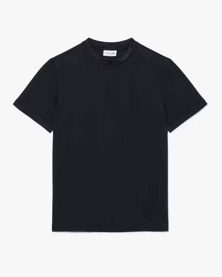 Lacoste · T-shirt uomo piqué jacquard Commuter nero