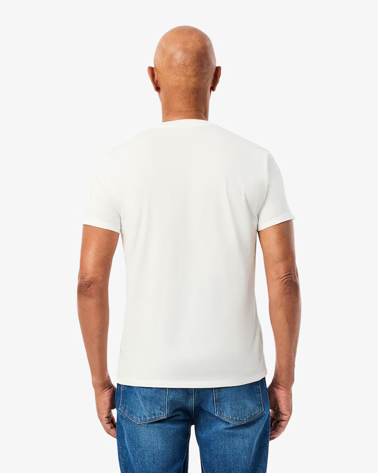 LACOSTE T-Shirt Uomo Manica Corta Scollo V Lacoste Cotone Pima Bianco