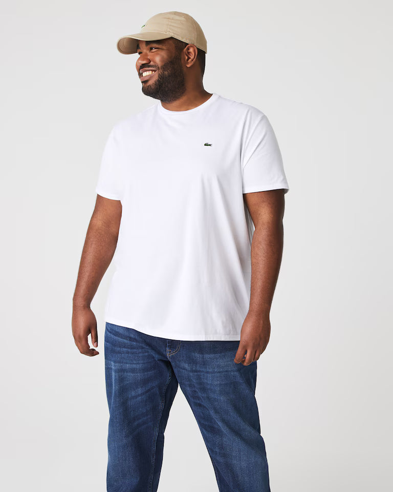 LACOSTE T-Shirt Uomo Manica Corta Scollo V Lacoste Cotone Pima Bianco