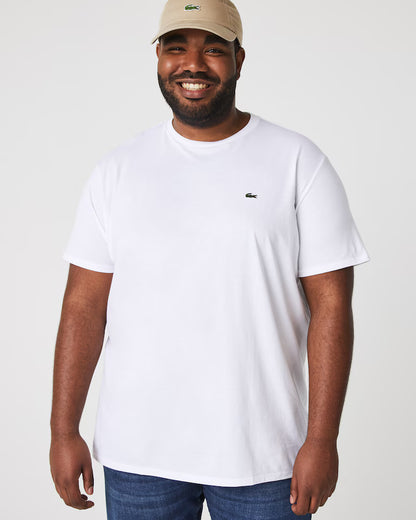 LACOSTE T-Shirt Uomo Manica Corta Scollo V Lacoste Cotone Pima Bianco