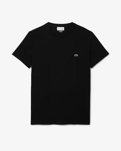 LACOSTE T-Shirt Uomo Manica Corta Scollo V Lacoste Cotone Pima Nero