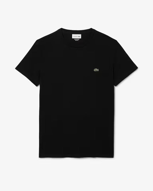 LACOSTE T-Shirt Uomo Manica Corta Scollo V Lacoste Cotone Pima Nero